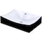 Novatto Black and White Porcelain Bath Sink with Faucet Hole, No Overflow NP-01134BW - alternate 2